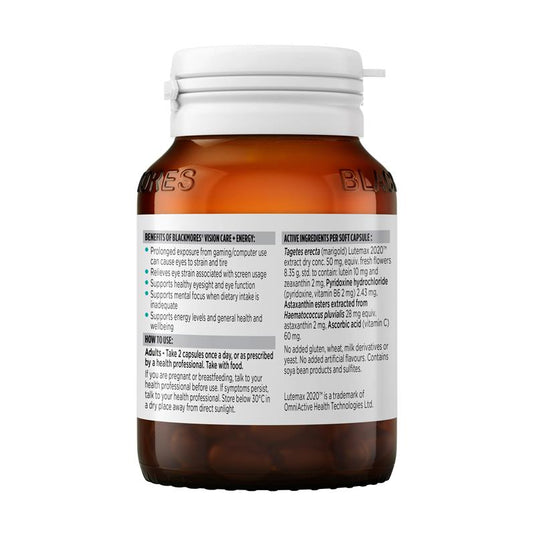 Blackmores Vision Care + Energy 60 Capsules