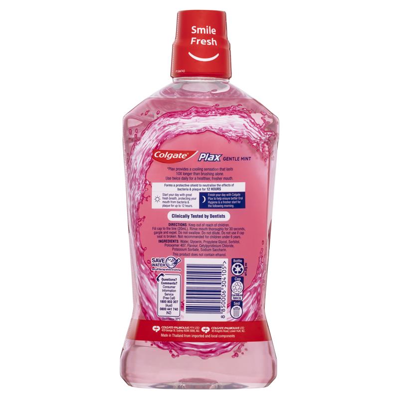 Load image into Gallery viewer, Colgate Plax Alcohol Free Antibacterial Mouthwash Gentle Mint 1L
