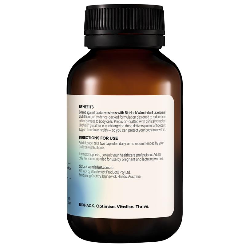Load image into Gallery viewer, BioHack Wanderlust Liposomal Glutathione 60 Capsules
