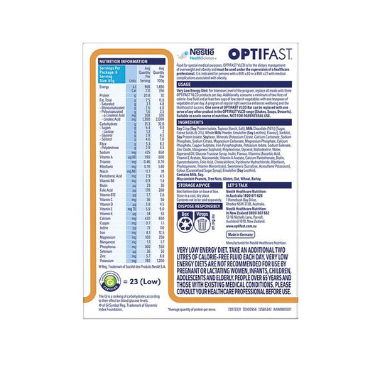 Optifast VLCD Bars Cappuccino Flavour 6 X 65g Pack