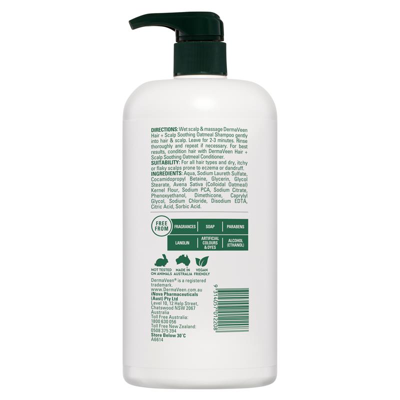 Load image into Gallery viewer, DermaVeen Oatmeal Shampoo for Dry, Flaky or Sensitive Scalps 1L
