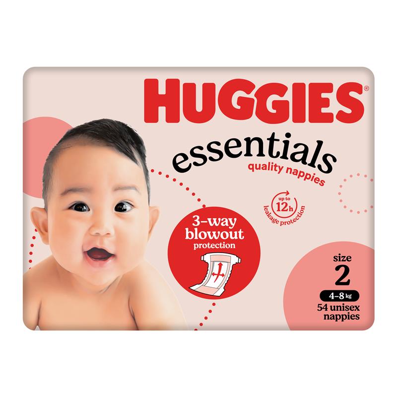 Load image into Gallery viewer, Huggies Essentials Size 2 4-8kg 54 Nappies
