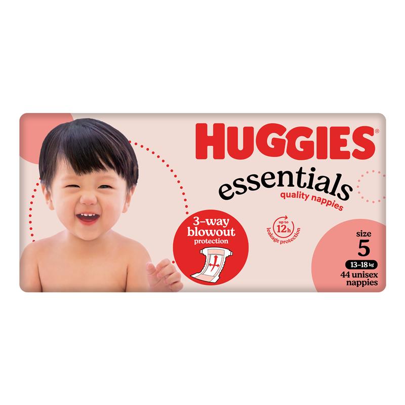 Load image into Gallery viewer, Huggies Essentials Size 5 13-18kg 44 Nappies
