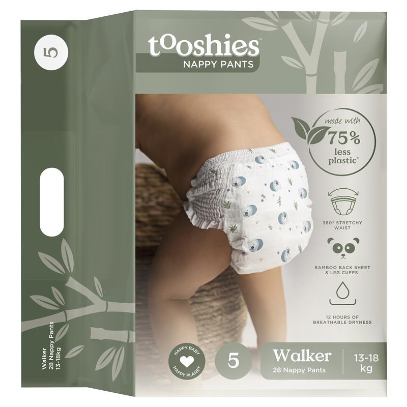 Load image into Gallery viewer, Tooshies Eco Nappy Pants Size 5 Walker 13-18kg 28 Pack
