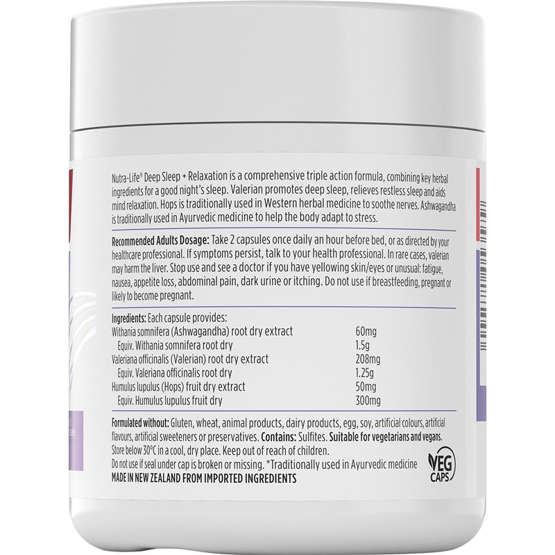 Load image into Gallery viewer, Nutra-Life Deep Sleep+Relaxation 60 Capsules

