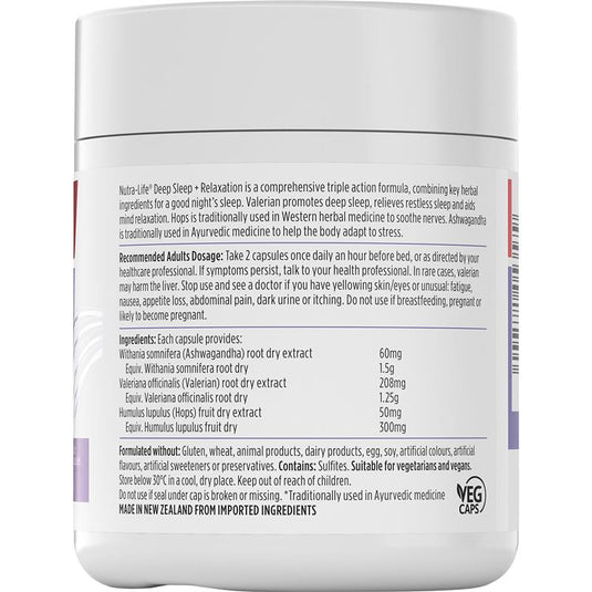 Nutra-Life Deep Sleep+Relaxation 60 Capsules