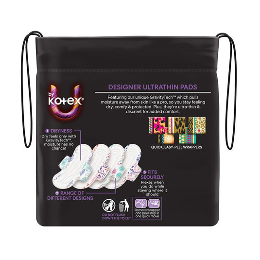 U By Kotex Designer Series Ultrathins Pads Wing Regular 22 Pack