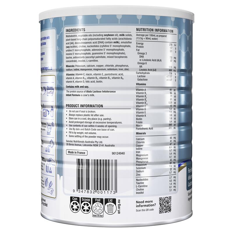 Load image into Gallery viewer, Alula Gold Lactose Intolerance Infant Formula 0-12 Months 900g
