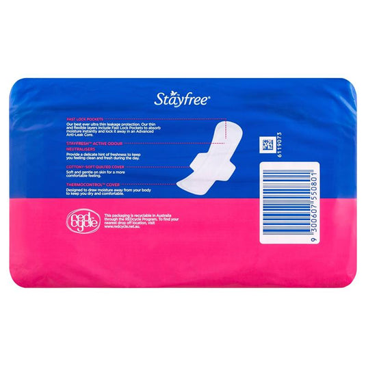 Stayfree Ultra Thin Super Sanitary Pads With Wings 20 Pack