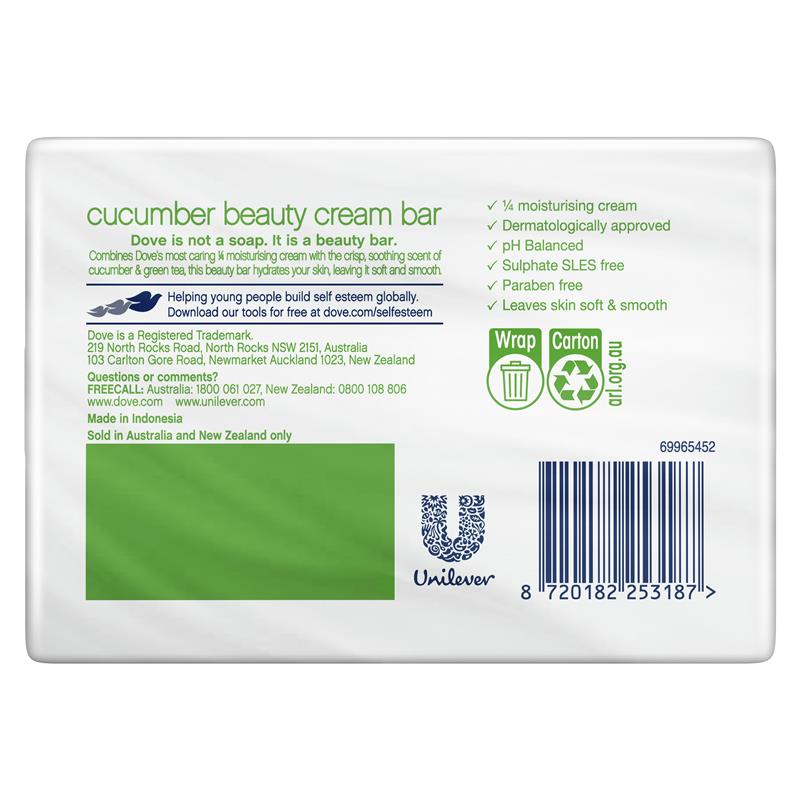 Load image into Gallery viewer, Dove Beauty Bar Cucumber 4 x 90g
