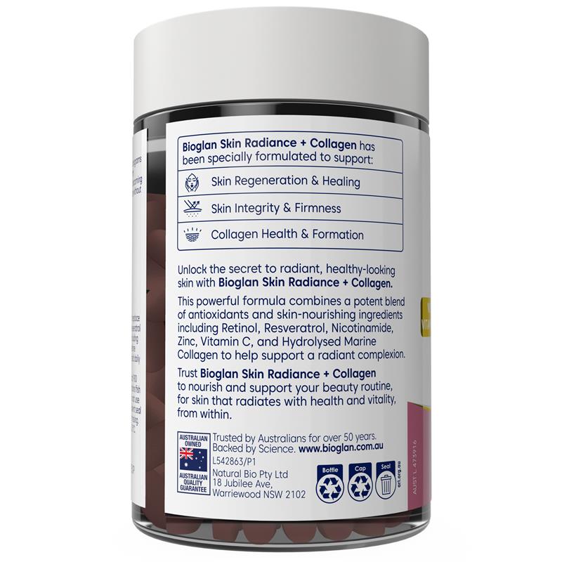 Load image into Gallery viewer, Bioglan Skin Radiance + Collagen 60 Tablets
