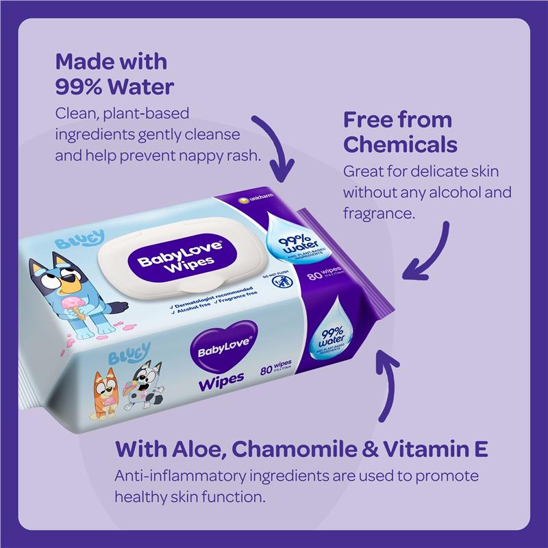 Load image into Gallery viewer, Babylove Water Wipes 80 Pack
