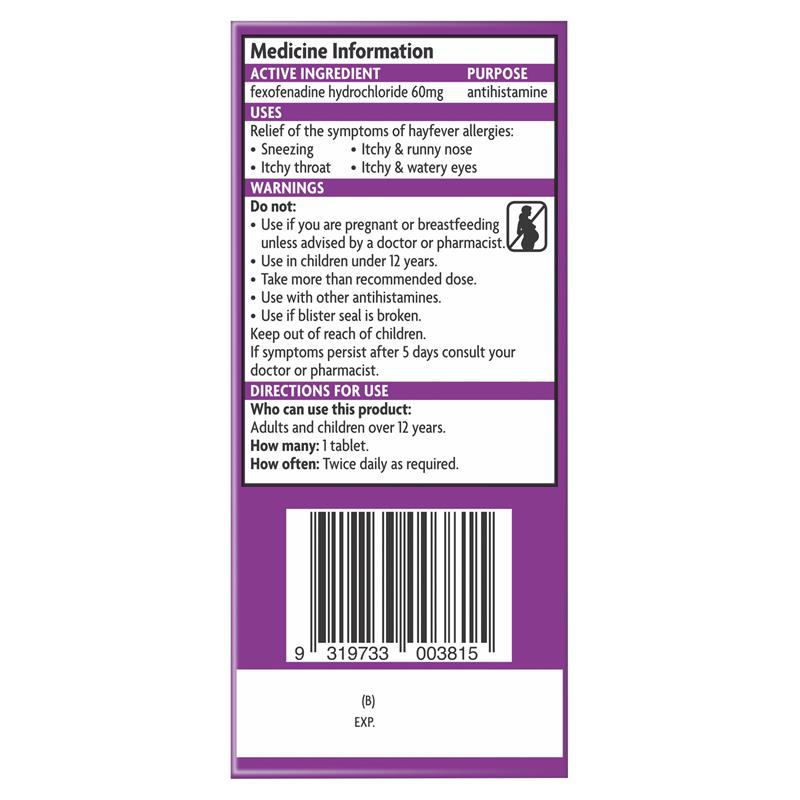 Load image into Gallery viewer, Telfast 60mg 20 Tablets
