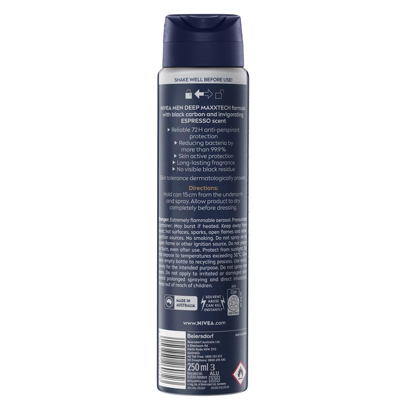 Load image into Gallery viewer, NIVEA MEN Deep Espresso Aerosol Deodorant 72H Protection 250ml
