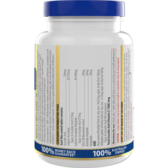 Carusos Vitamin C 1000 + Bioflavanoids 120 Tablets