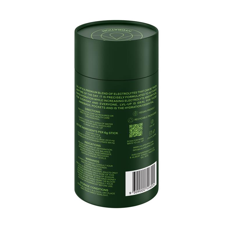 Load image into Gallery viewer, Lvl Up Everyday Hydration Sticks Lemon Lime 10 Pack
