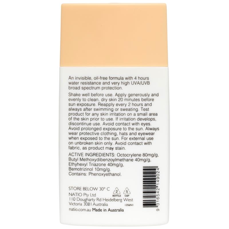 Load image into Gallery viewer, Natio Invisible Face Fluid Sunscreen SPF 50+ 60ml
