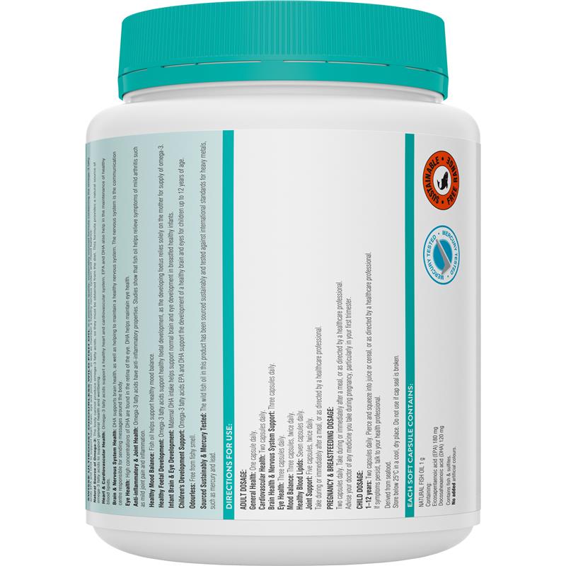 Load image into Gallery viewer, Swisse Ultiboost Odourless Wild Fish Oil 1000mg 500 Capsules Exclusive Size
