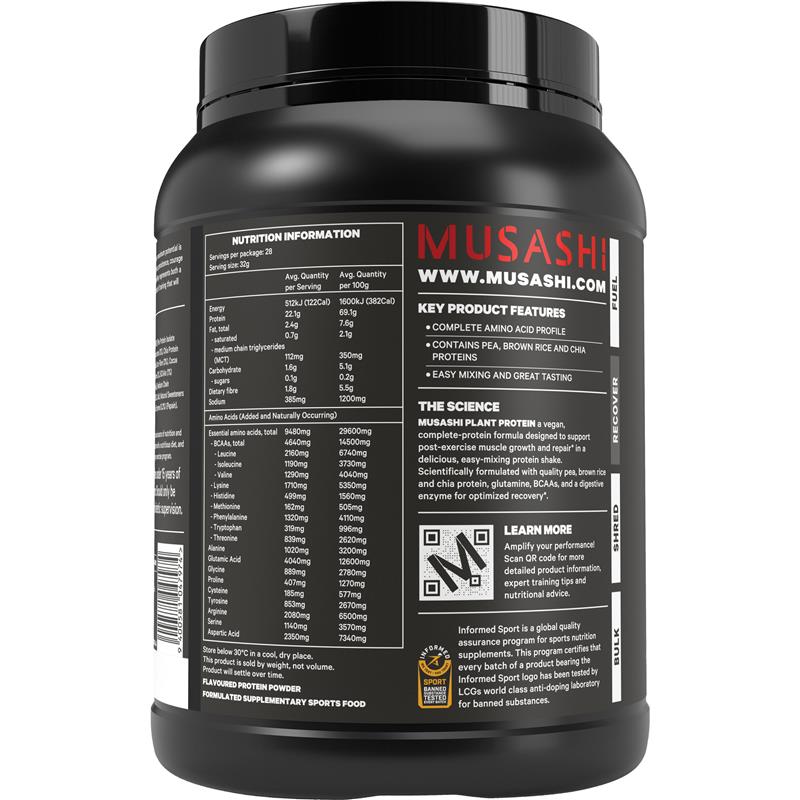 Load image into Gallery viewer, Musashi Plant Protein Chocolate 900g
