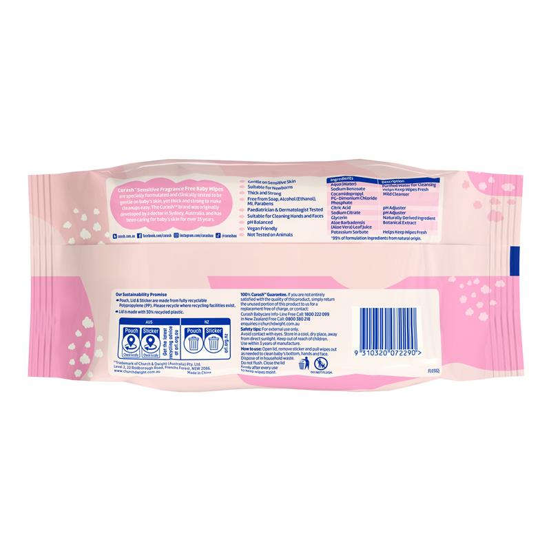 Load image into Gallery viewer, Curash Baby Sensitive Wipes 80 Pack
