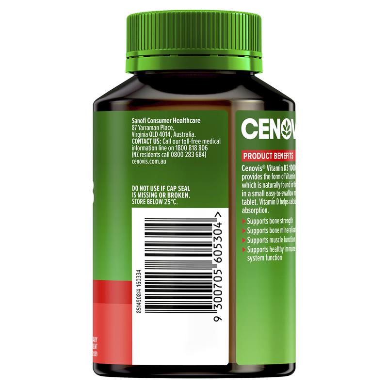 Load image into Gallery viewer, Cenovis Vitamin D3 1000IU 400 Tablets Exclusive Size
