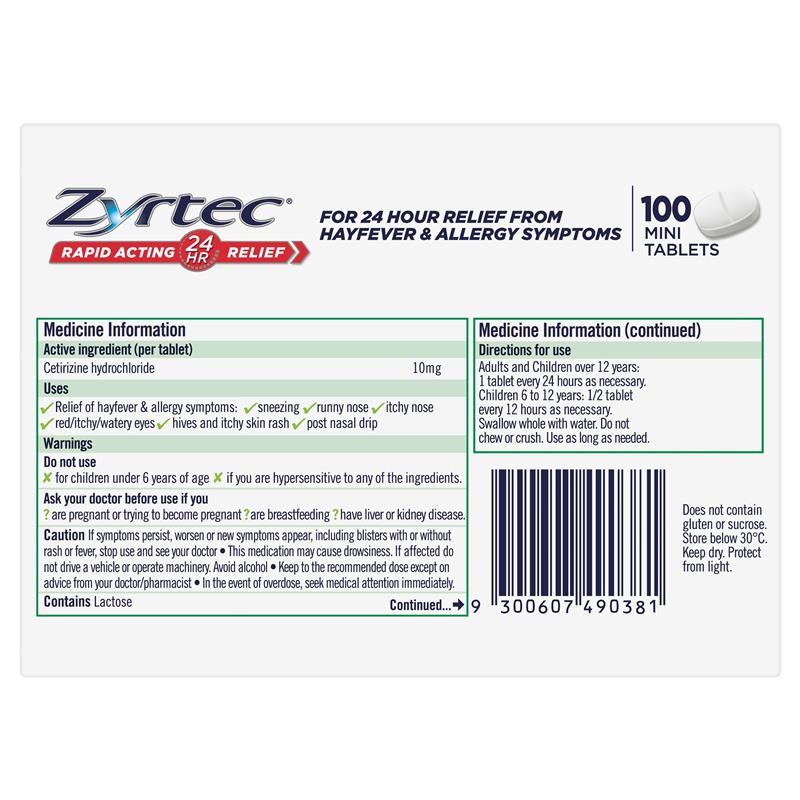 Load image into Gallery viewer, Zyrtec 10mg 100 Tablets Exclusive Size
