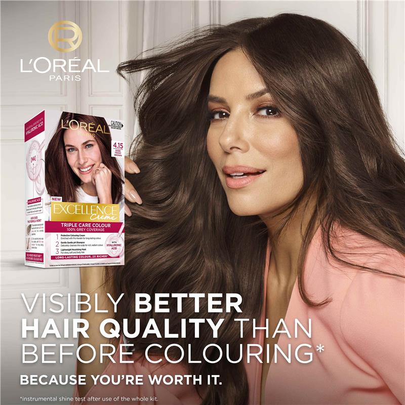 Load image into Gallery viewer, L'Oreal Excellence Creme 4.15 Dark Frosted Brown Hair Colour
