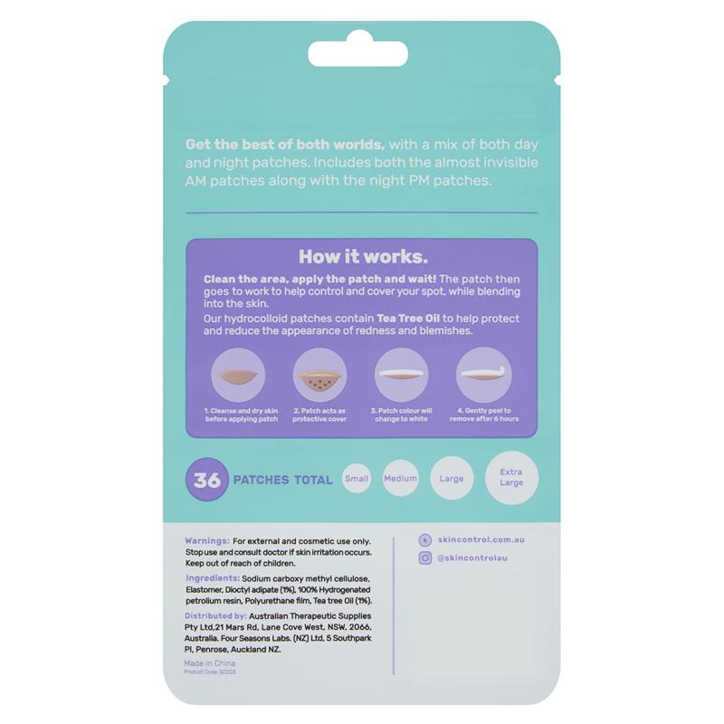 Load image into Gallery viewer, Skin Control Pimple Patches AM &amp; PM Daytime and Night time dots 36 Patches

