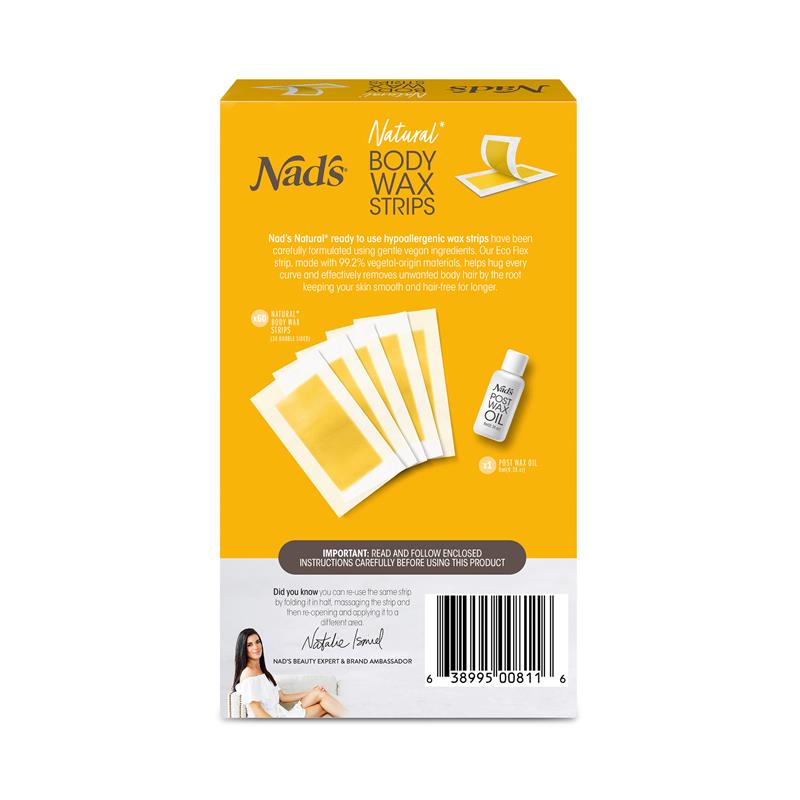 Load image into Gallery viewer, Nad's Natural Body Wax Strips 60 Pack
