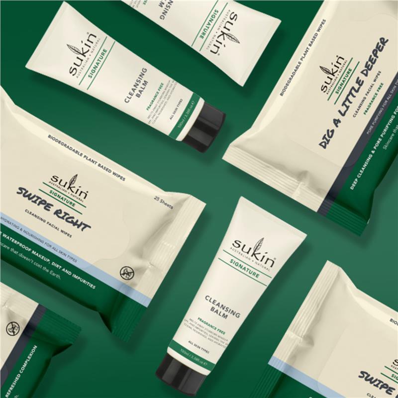Load image into Gallery viewer, Sukin Signature Swipe Right Cleansing Facial Wipes 25 Sheets
