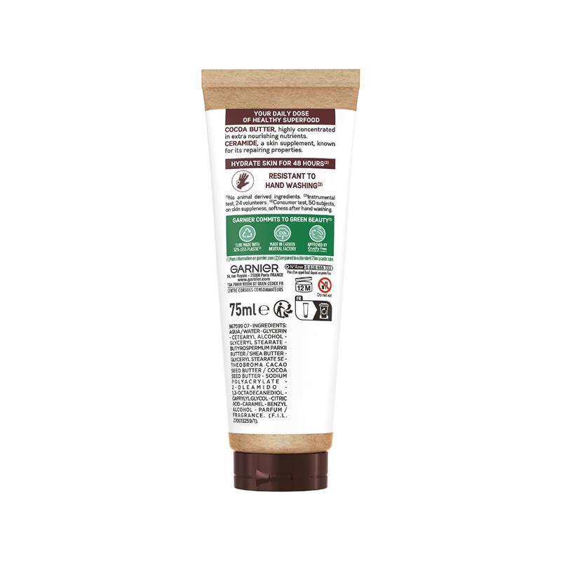 Load image into Gallery viewer, Garnier Hand Superfood Cocoa &amp; Ceramide Repairing Balm 75ml
