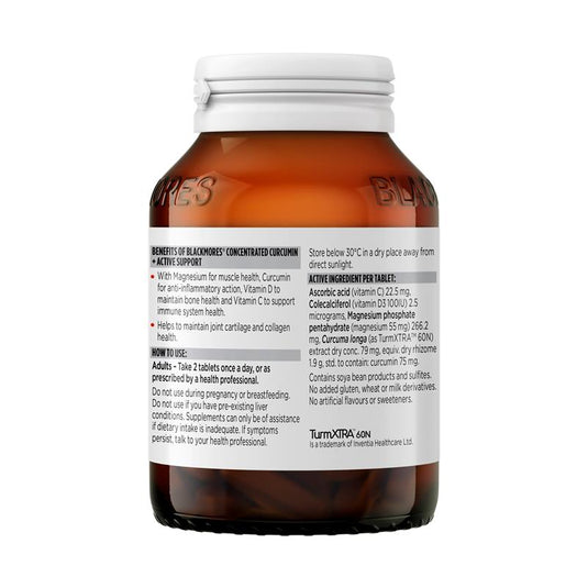 Blackmores Concentrated Curcumin + Active Support 120 Tablets
