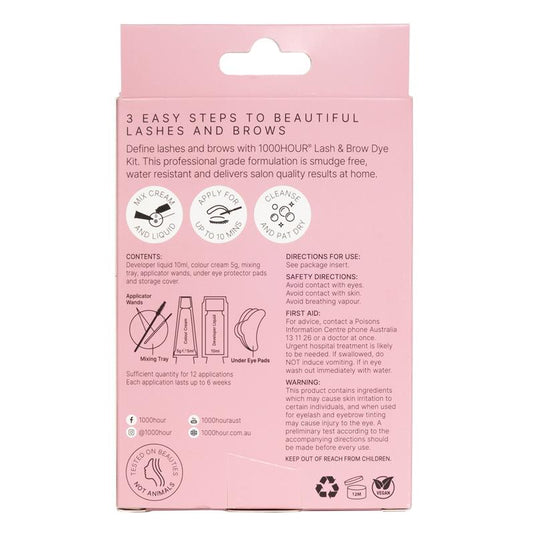 1000 Hour Eyelash and Brow Dye Kit Light Brown/Honey