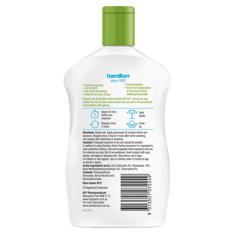Load image into Gallery viewer, Hamilton Sun SPF 50+ Active Family Lotion 250ml
