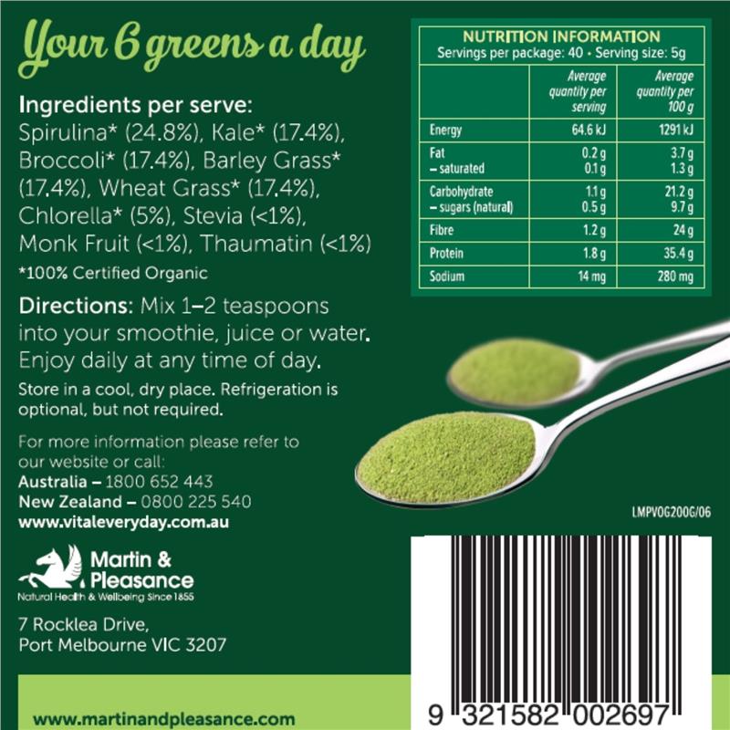 Load image into Gallery viewer, Vital Organic Greens Powder 200g Exclusive Size
