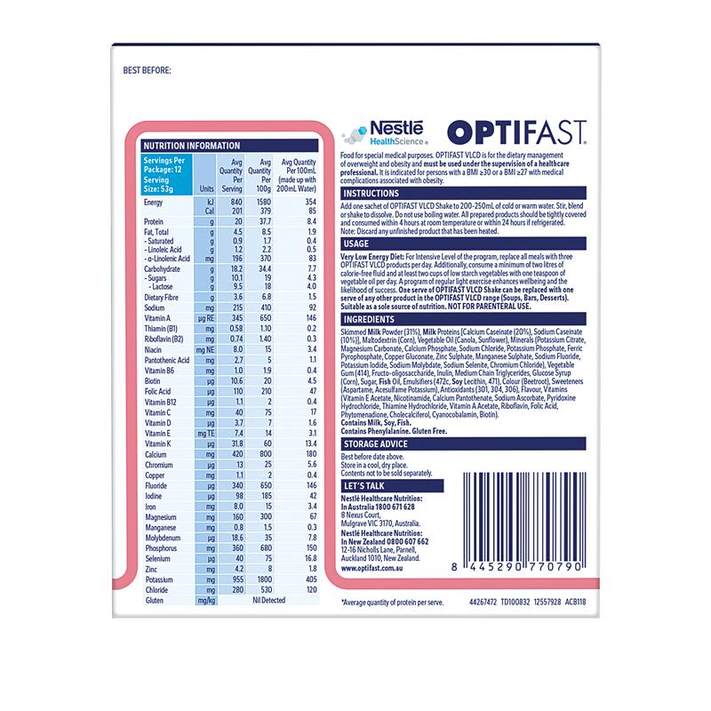 Load image into Gallery viewer, Optifast VLCD Shake Strawberry 12 x 53g

