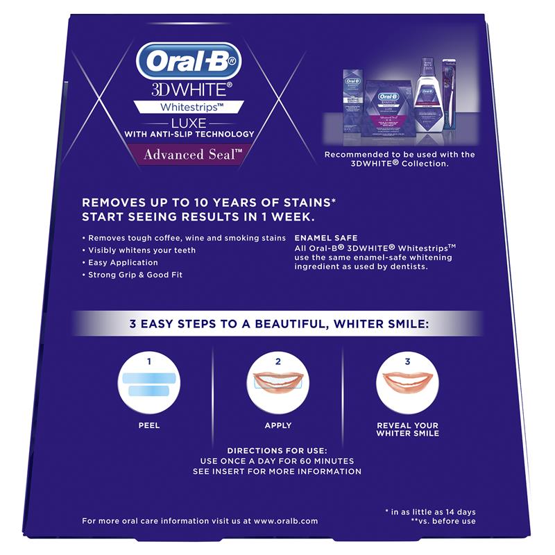 Load image into Gallery viewer, Oral B 3D White Luxe Advanced Seal 14 Teeth Whitening Treatments
