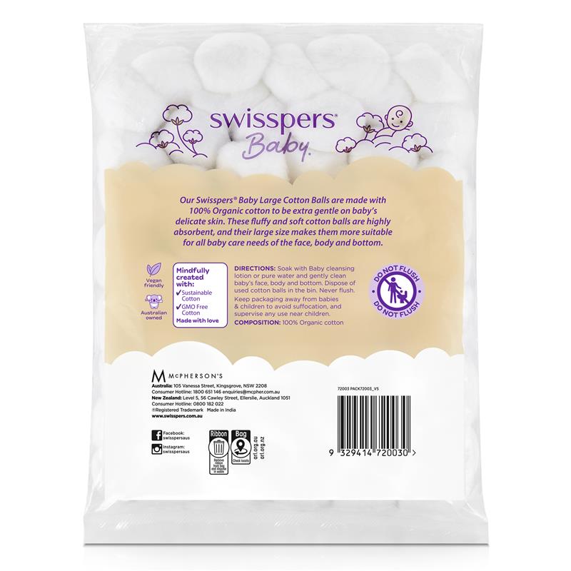 Load image into Gallery viewer, Swisspers Baby Organic Cotton Large Balls 60
