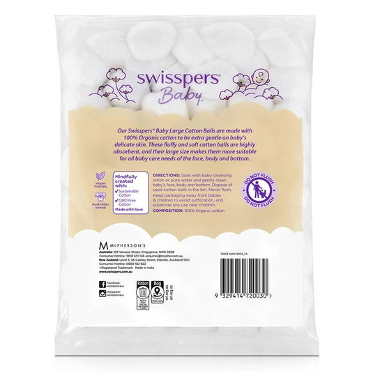 Swisspers Baby Organic Cotton Large Balls 60