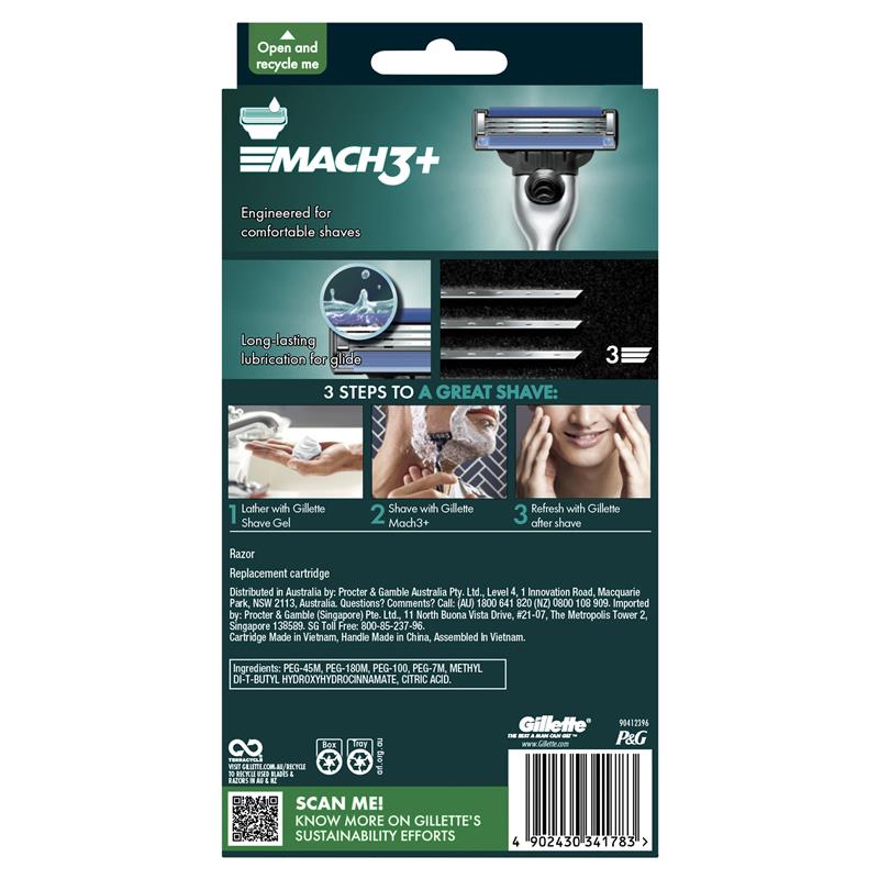 Load image into Gallery viewer, Gillette Mach 3+ Razor 2 Up

