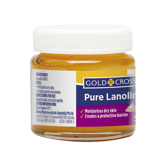 Gold Cross Wool Fat Anhydrous 50g Jar