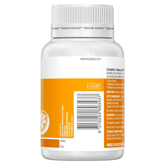 Healthy Care Vitamin C 250mg 150 Chewable Tablets