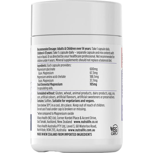 Nutra-Life Magnesium Hi-Zorb 60 Capsules