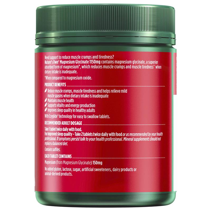 Load image into Gallery viewer, Nature's Own Magnesium Glycinate 1100mg 300 Tablets
