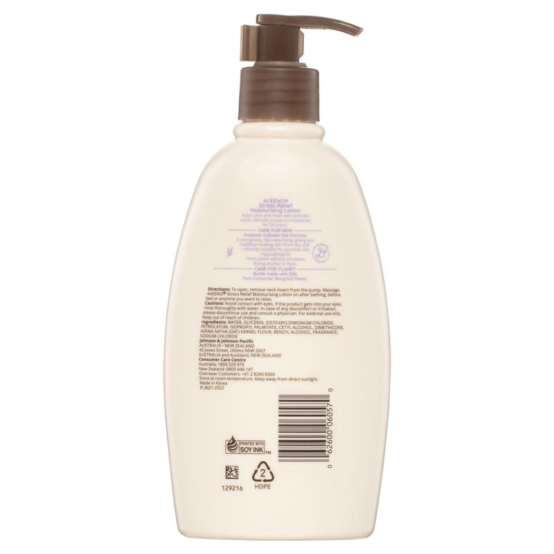 Load image into Gallery viewer, Aveeno Stress Relief Moisturising Lavender Scent Body Lotion 354ml
