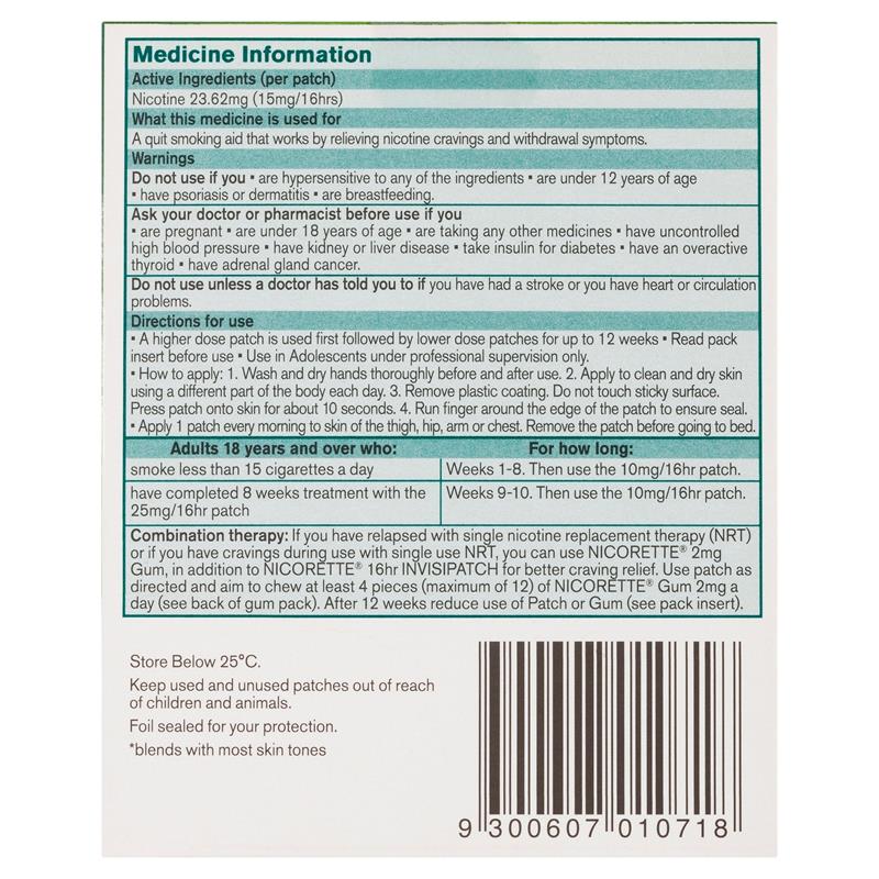 Load image into Gallery viewer, Nicorette Quit Smoking Nicotine 16 Hour Invisipatch Step 2 7 Pack
