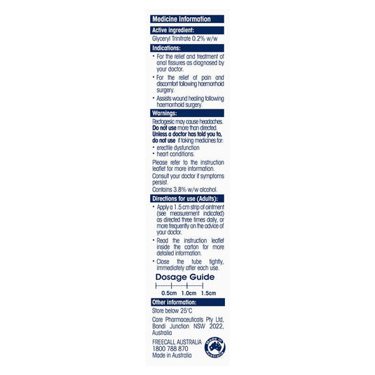 Rectogesic Ointment 30g - Glyceryl Trinitrate (S3)