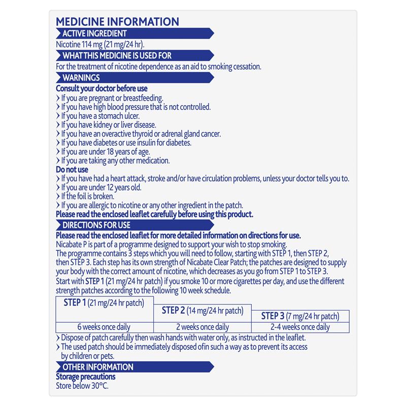 Load image into Gallery viewer, Nicabate P Patch Quit Smoking 21mg 28 Patches
