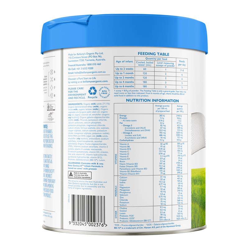 Load image into Gallery viewer, Bellamy's Beta Genica-8 Step 1 Infant Formula 800g
