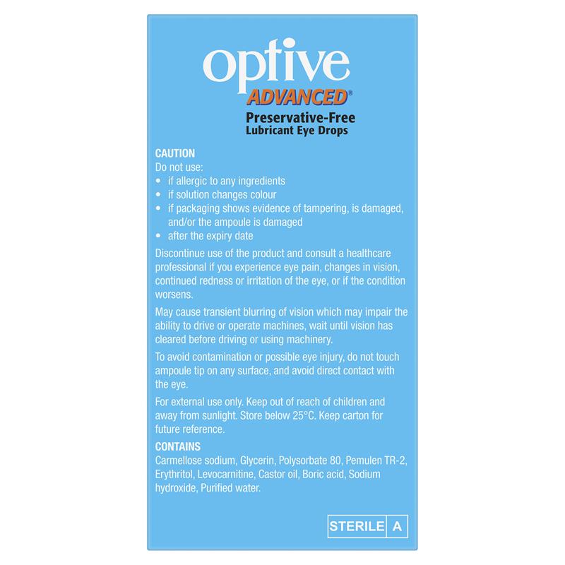 Load image into Gallery viewer, Optive Advanced Lubricant Eye Drops 30 x 0.4mL
